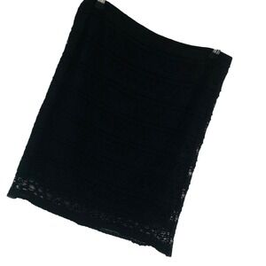 Max Studio Black Allover Lace Mini Skirt Y2K Whimsigoth Fairy Womens M